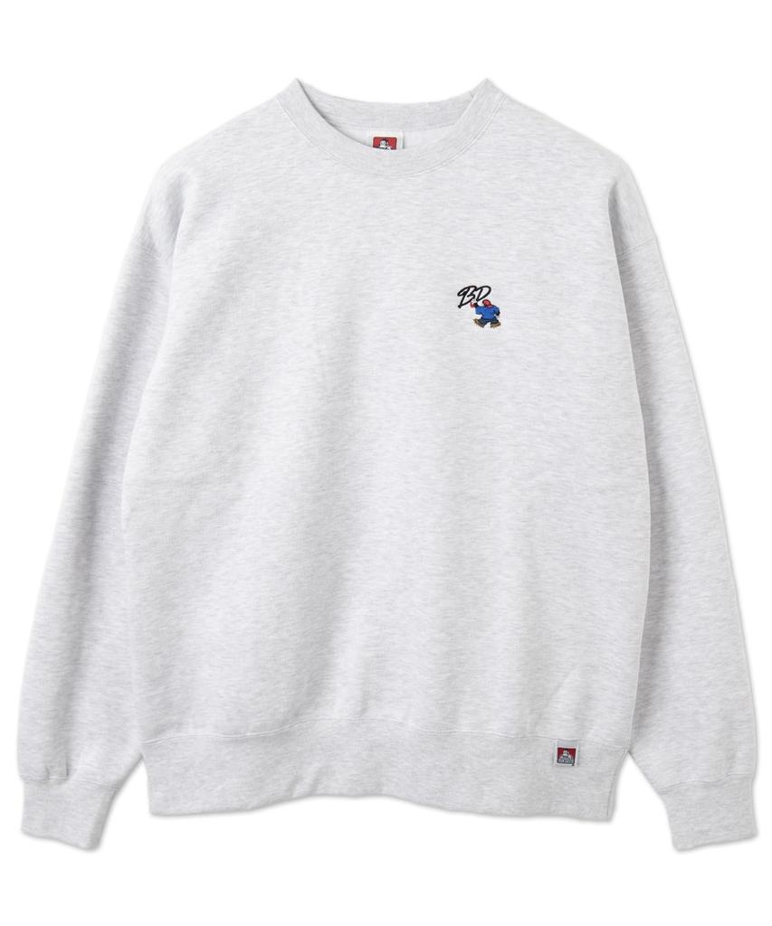 WEGO BENDAVIS Pullover Sweatshirt with Perfect for Fall and Size Ash Gray Men's Custom-Made One-Point Design, Oversized, Simple, Winter, Gift, M,