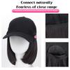 Synthetic Baseball Wig Bob Wig Black Hat Wigs Cap With Hair Naturally Connect Bob Hair Baseball Cap Adjustable