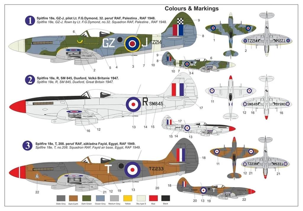 AZ Model British Spitfire Plastic Model AZM7884 1/72 Mk.18e