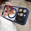 Luxury Magnetic Metal Lens Bumper Protection Case For 17 16 15 14 13 Pro Max Plus For Magsafe Acrylic Translucency Cover