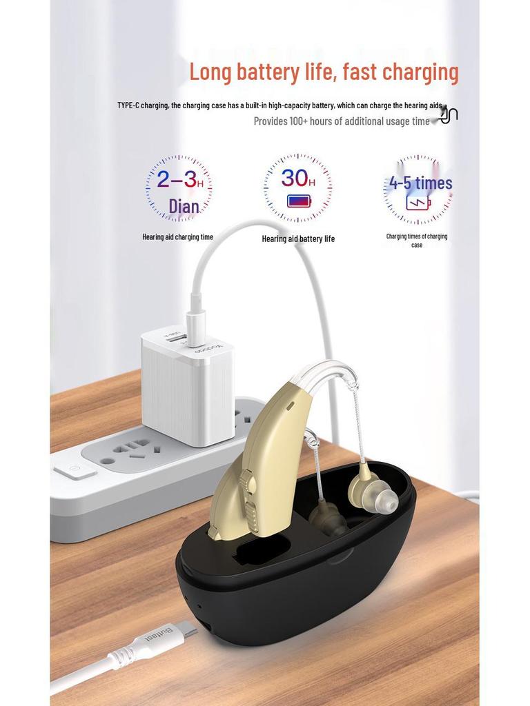 Noise-Canceling Hearing Aids with Sound Amplifier & Charging Case for the Elderly