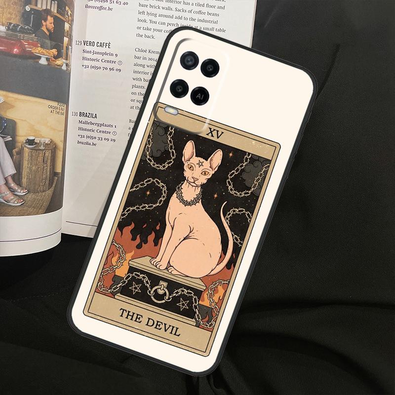 Tarot Card Cute Art Cats For Oppo A58 A18 A38 A78 A98 A17 A77 A80 A40 A60 A16 A76 A96 A74 A94 A54 A15 A57S Phone Case