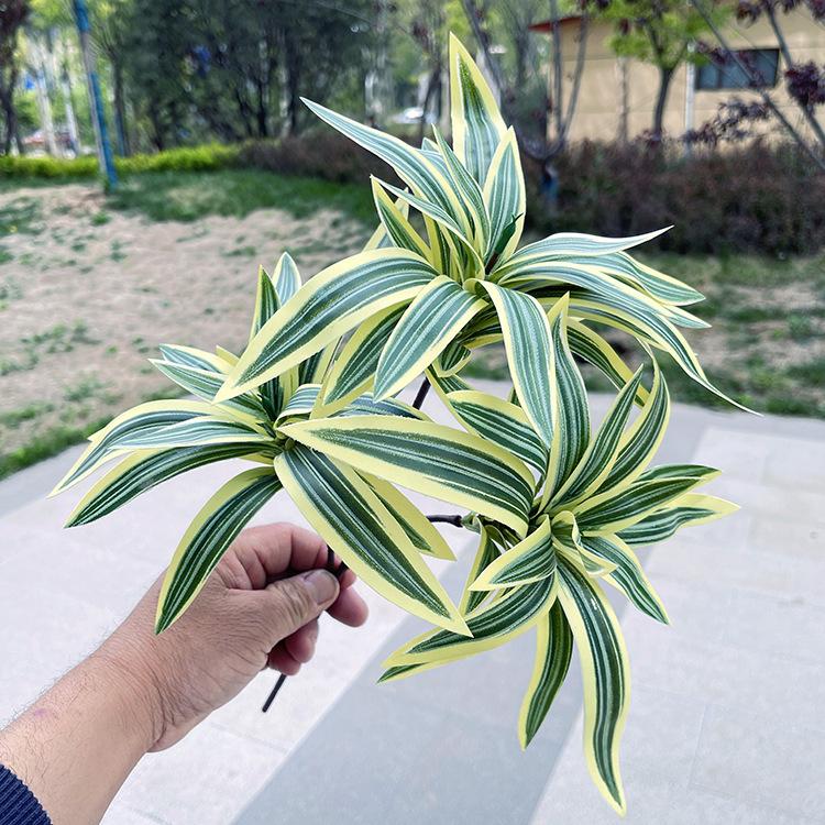 El Floare Falsă Plante Verzi Ramură de Crin Artificial Frunză Plastic Plantă Simulare Mall Decorare Petrecere de Sărbători Ghiveci Fără Ghiveci