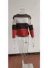 2024 Women's Casual Striped Long Sleeve Round Neck Sweater for Autumn and Winter