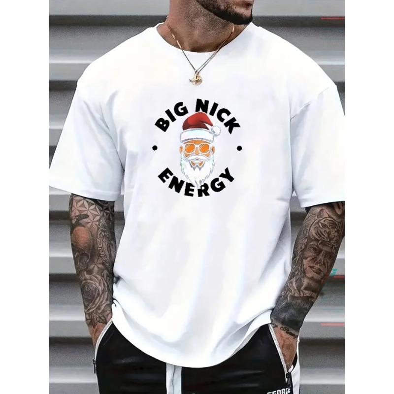 European Size Mens Christmas TShirt Comfortable Crew Neck Casual Cotton ShortSleeves Soft Breathable Top Menswear Tshirt Summer Spring Streetwear
