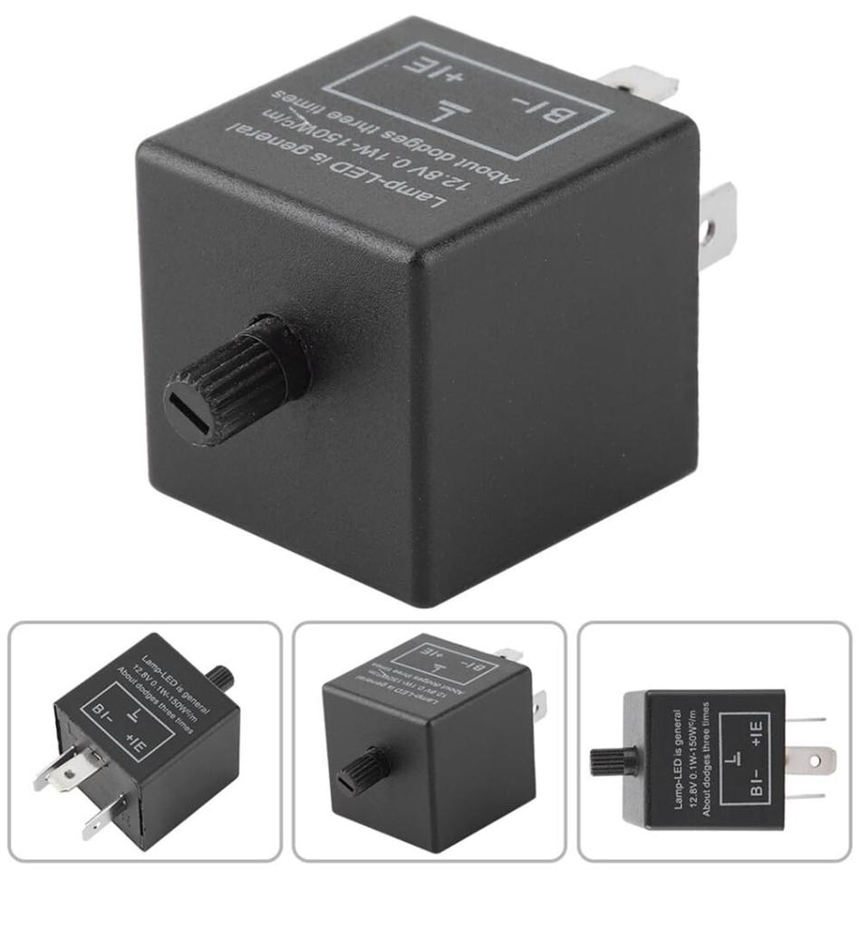 YFFSFDC Releu Intermitent 3 Pini Releu Semnalizare CF14 Viteză Intermitentă Reglabilă Releu Intermitent LED pentru Motocicletă