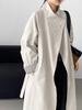 Women's High-End Korean British Retro Trench Coat: Stand-Up Collar, Waist-Cinching, Loose Fit, Mid-Length (5052-1)