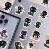 56PCS Cute Big Eyes Black Cat Graffiti Stickers with Creative & Interesting Water Cups Decorative Stationery Notebook Stickers