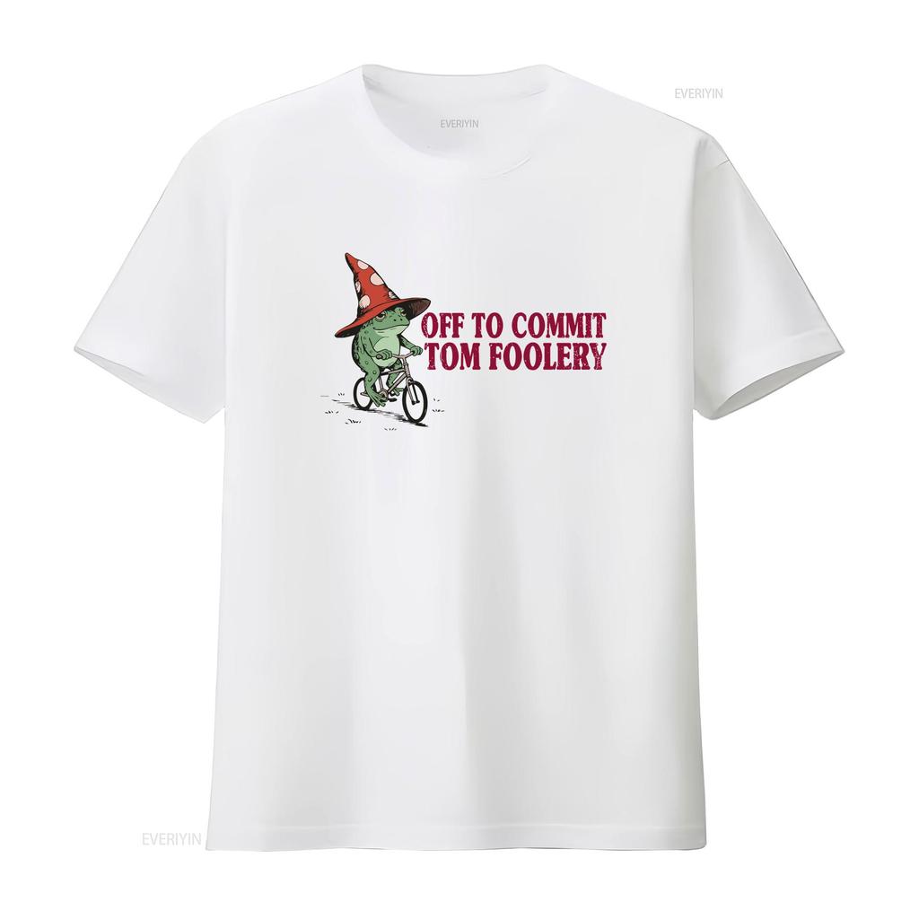 Off to Commit Tom Foolery T Shirt Funny Frog Meme Weirdcore Vintage Retro Humor vintage Washed Stylish Top For Everyday Wear