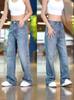 New Retro Trendy Jeans, One Piece of American Straight Wide-leg Trousers for Men and Women