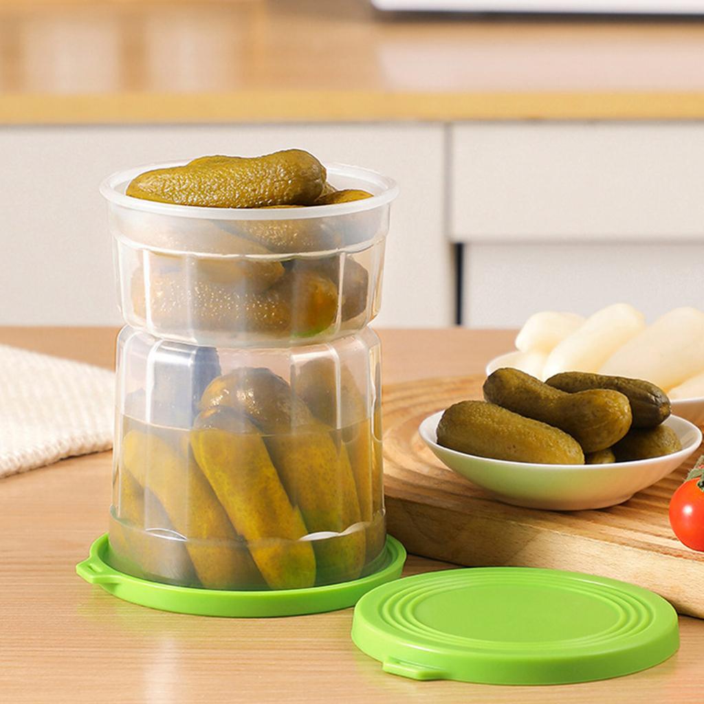 Leakproof Glass Olive Container With Hourglass Designs Refrigerator Safe Pickling Jar With Detachable Strainer