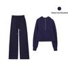 LULU Women's Half-Zip Hooded Loose Sweatshirt Cardigan with Velvet Scuba Jacket Style