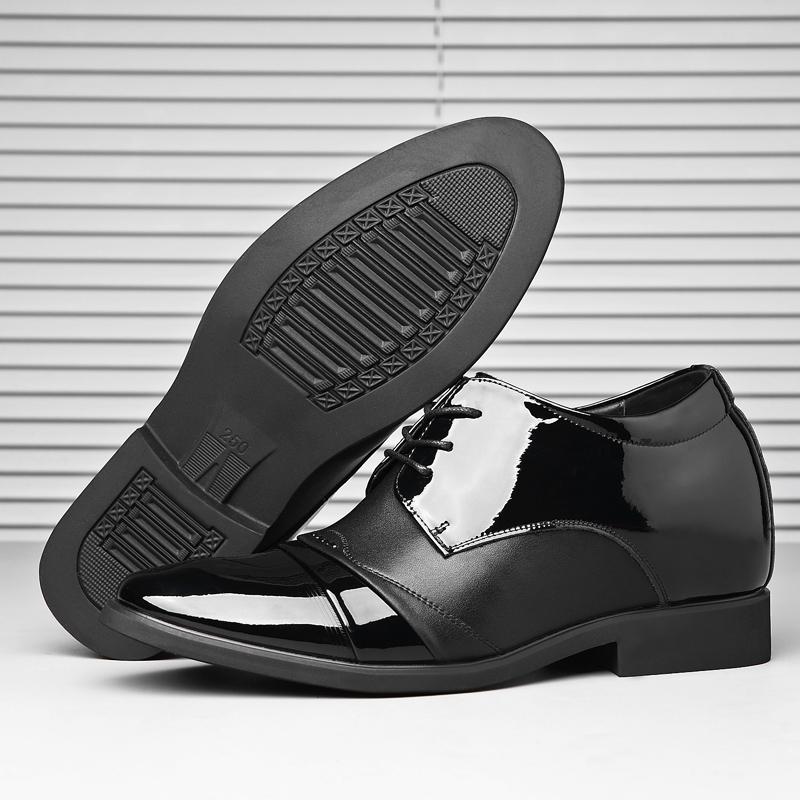 Módní Nové Pánské Derby Boty 6/8cm Lakované Zvýšení Výšky Pánské Společenské Boty Formální Elevator Business Boty Lesklý Svršek