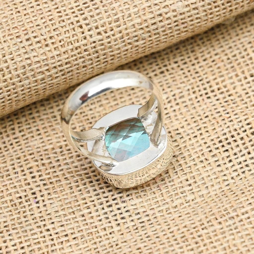 Rainbow Mystic Topaz Gemstone Handmade 925 Solid Sterling Silver Jewelry Ring For Women