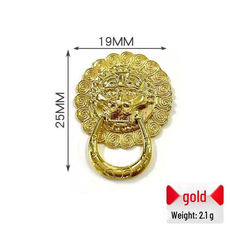 Lion Head Door Handle: Mid-Autumn Festival Origami-Inspired Semi-Finished Product 1 piece серебряный