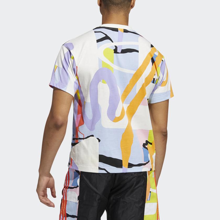 Adidas Originals Love Unites Aop Rundhals Sport Kurzarm T-Shirt Herren Tops Multicolor H43968