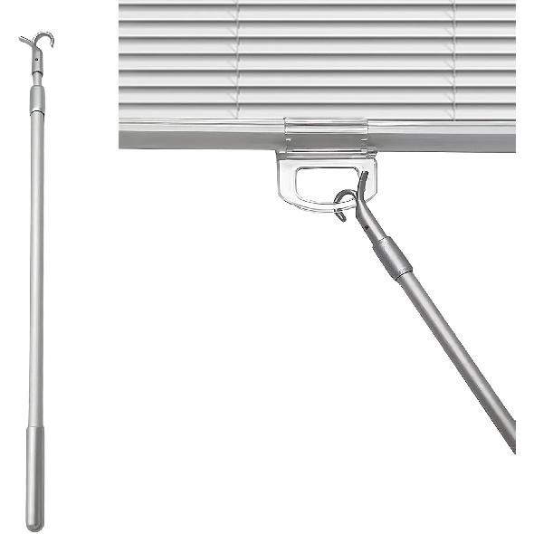 Cordless Blind Extension Pole 13"-24" Adjustable Draw Rod & Window Opener Stick for Roller Shades, Zebra Blinds - Multi-Purpose as Curtain Pull Rod