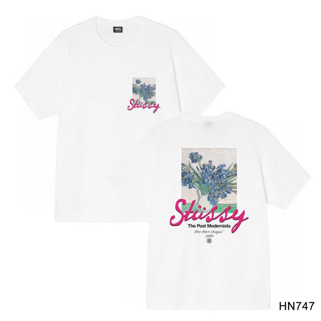 Stussy 2025 Sommer Neues Hochwertiges Rundhals-T-Shirt aus Baumwolle für Männer und Frauen Klassisches Logo mit neuem Musterdruck Paar-T-Shirt