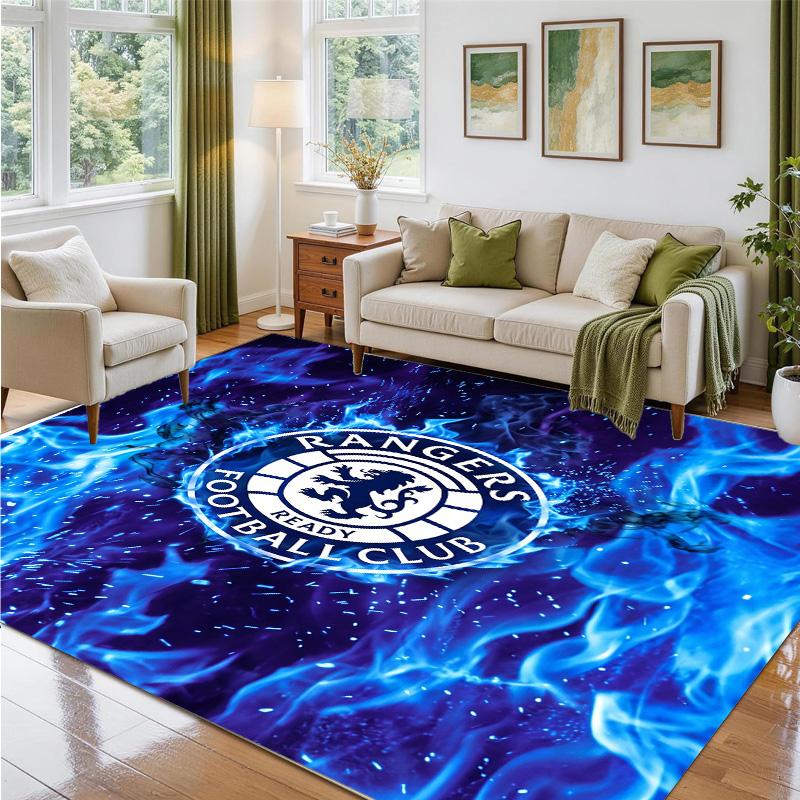Rangers FC Design Crystal Velvet Rug Soft Decorative Mat for Bedroom Entrance