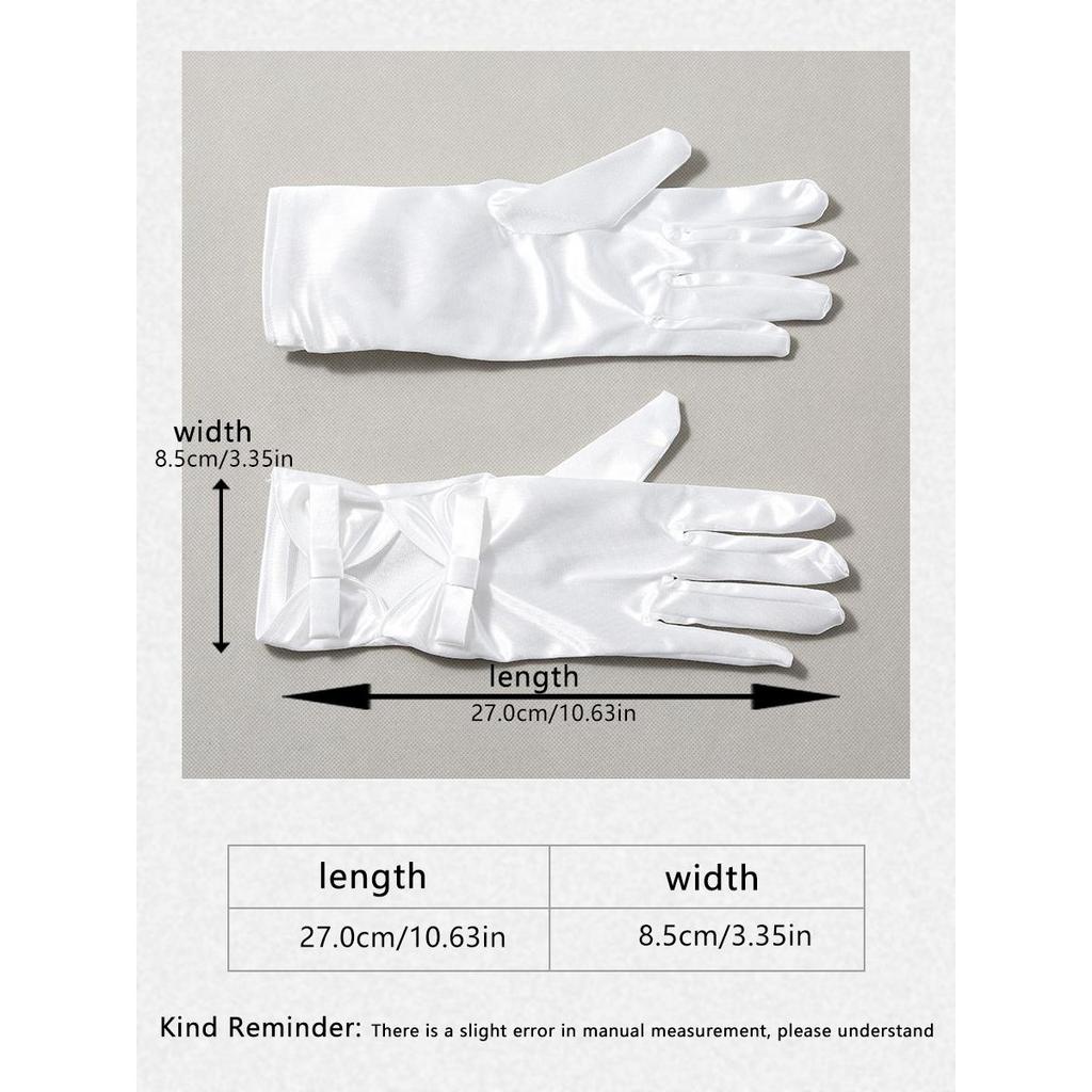 Hochzeit Braut Handschuhe Reine Damen Weiß Satin Handgelenk Länge Hochzeit Party Prinzessin Handschuhe