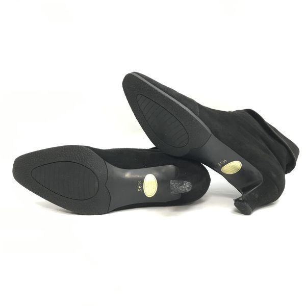 Yves Saint Laurent Leather Ankle Boots Black Size 36.5 Women’s Italy Made(USED)