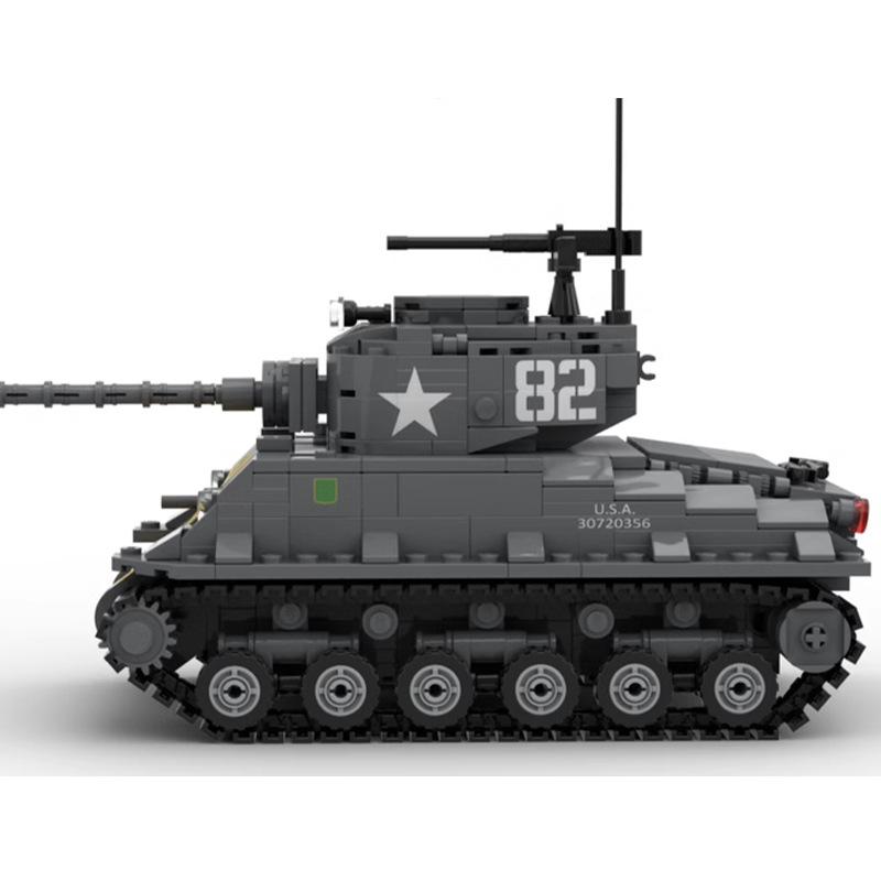 MOC-140960 M4 Sherman Tank Model Building Blocks Children’s Toy Set