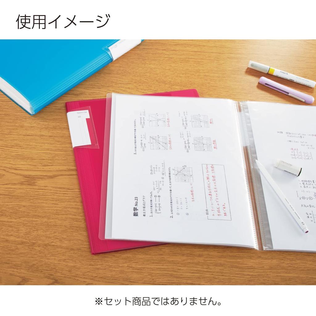 KOKUYO File Clear Book Novita Fixed Type A4 40 Sheets Pink RA-NV40P