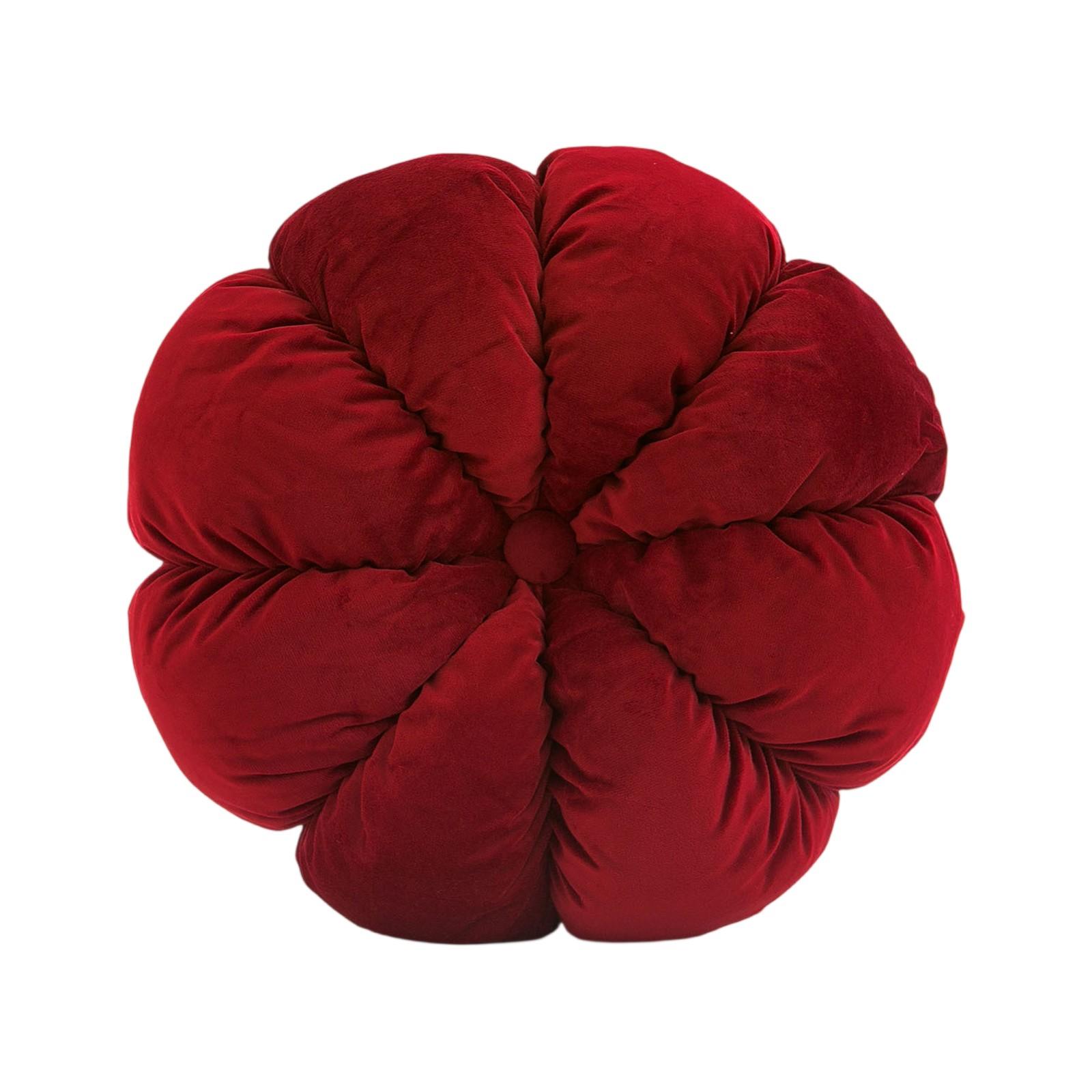 

Sofa Pillow Back Cushion, Solid Color Velvet Pumpkin, Round Pillow, Cushion. One Size винный