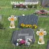 Solar Cross Statue Memorial Angel Wings Dove Butterfly Garden Light Religious Decoration Sympathy Gift For Cemetery Yard Grave