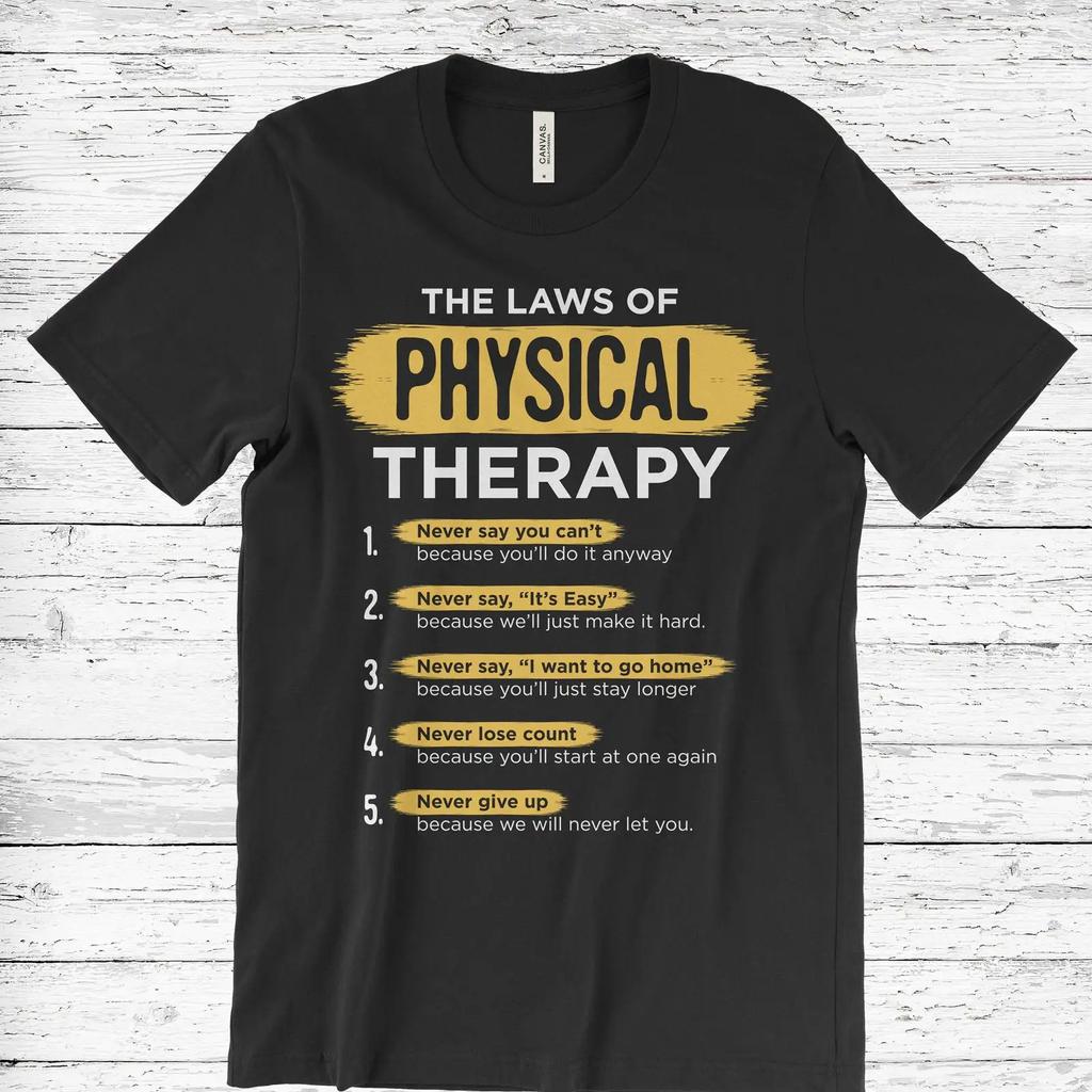 The Laws Of Physical Therapy Funny T Shirt Pt Therapist Dpt Doctor Graduation Rehab Medical Student Vintage Soft