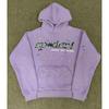 Sp5der Oversized Hoodie Herren Winter Warm Fleecegefüttert Baumwolle Grafikdruck Streetwear