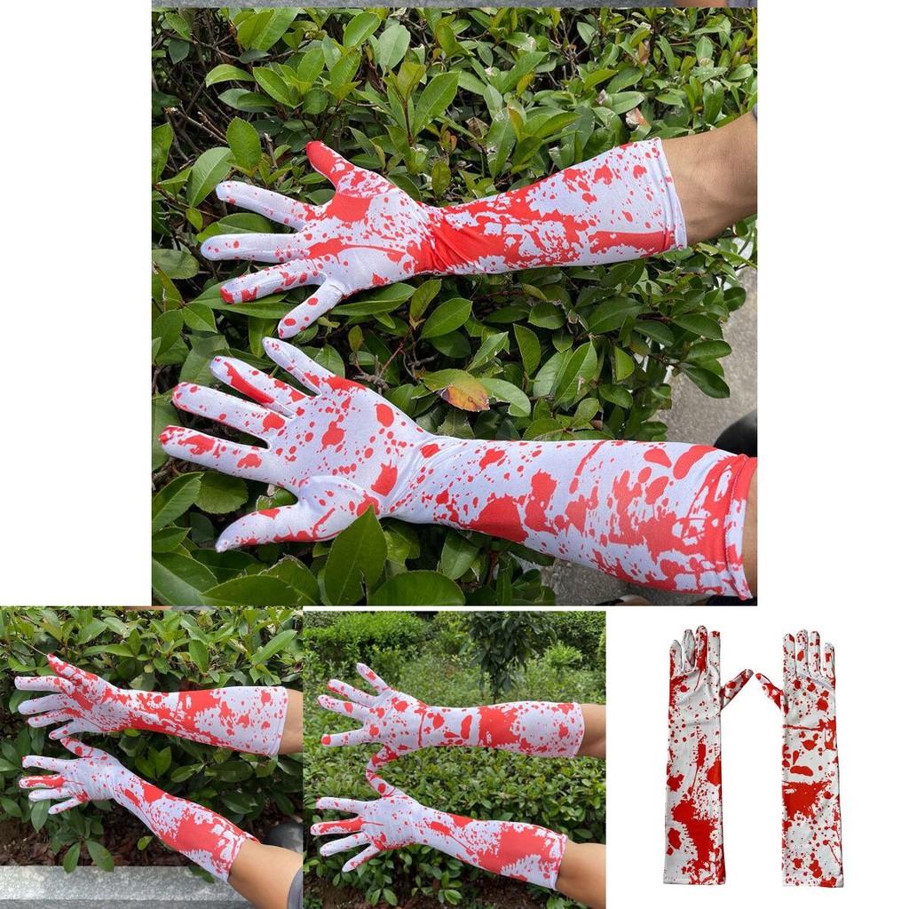 Red Bloodstained Gloves For Cosplay Halloween Costume Party Props