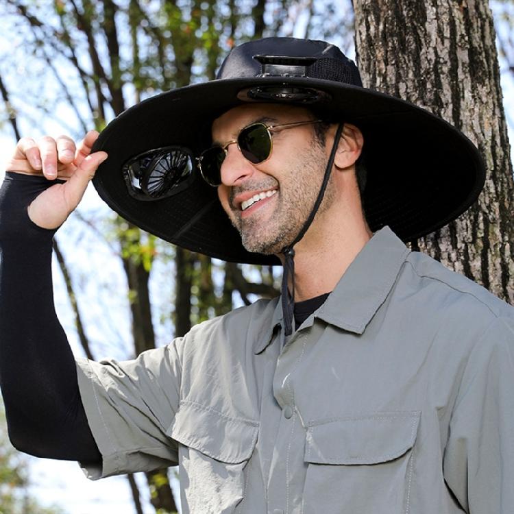 Outdoor Solar Fan Hat Neck Coverage Quickly Dry Fabric Hat Adjustable Sun Hat Sweat Absorbing Solar Fan Hat for Outdoor