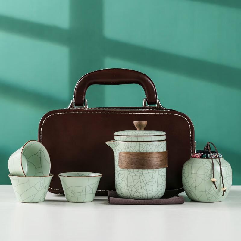 YU Ru Kiln Portable Ceramic Tea Set
