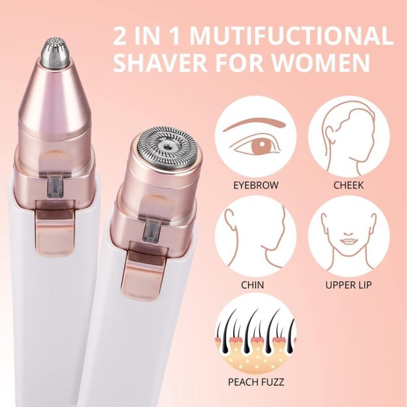 Women's 2-in-1 Electric Eyebrow Trimmer for Eyebrow Trimming and Facial Hair Removal
