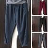 Plus Size Women Linen  Pants Baggy Loose Trousers Casual Lady