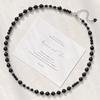 Vintage High Quality Natural Black Agate Design Sweater Chain Necklace Collarbone Chain Women