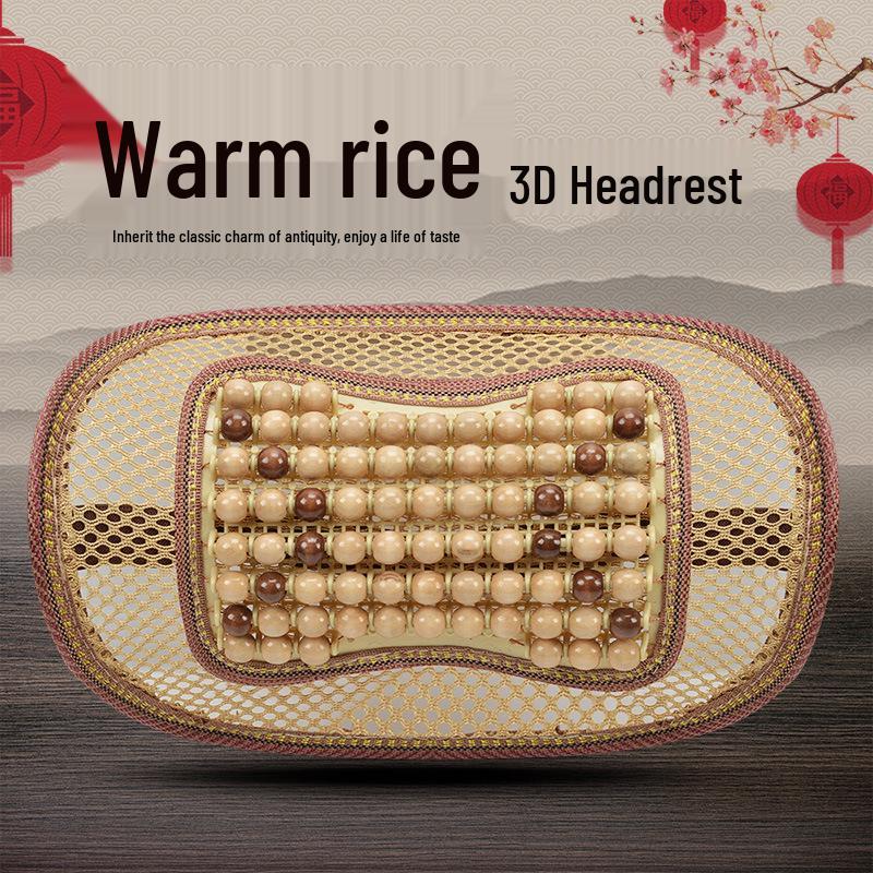 HD Chinese Knot Wooden Bead Car Seat Cushion - All-Season Interior Seat Cover