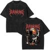 Anime Nana Osaki Vintage Washed T-shirts Grunge Black Stones Y2k Streetwear 90s Cartoon Oversized Short Sleeve T Shirt Unisex