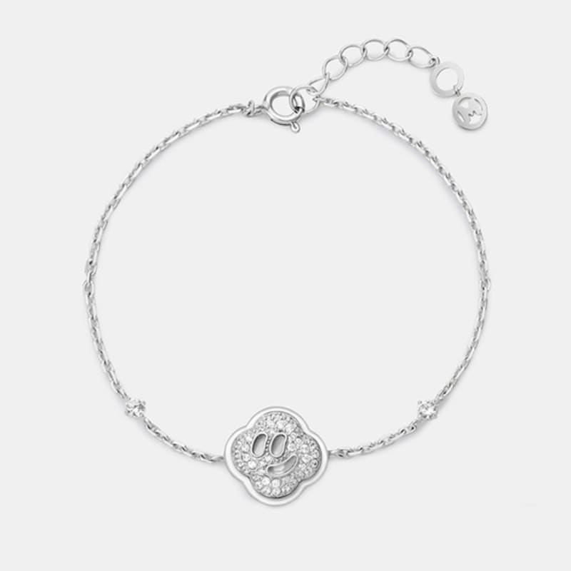 METROCITY JEWELRY Happy Rosa Sterling Silver White Bracelet A251SB2088WPH