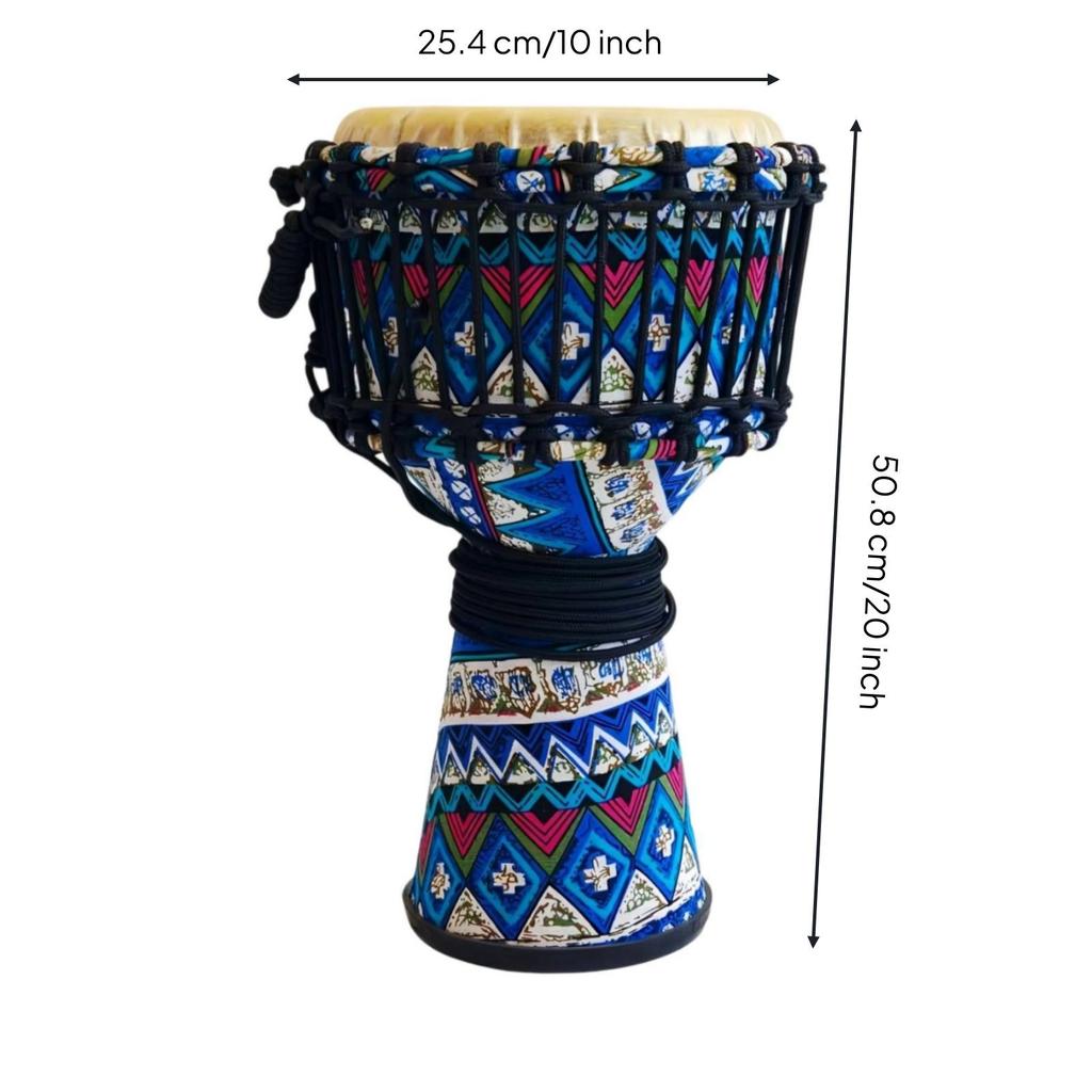 Djembe with Carrying Bag Rope-Tuned Portable for Music Lessons, Beginners