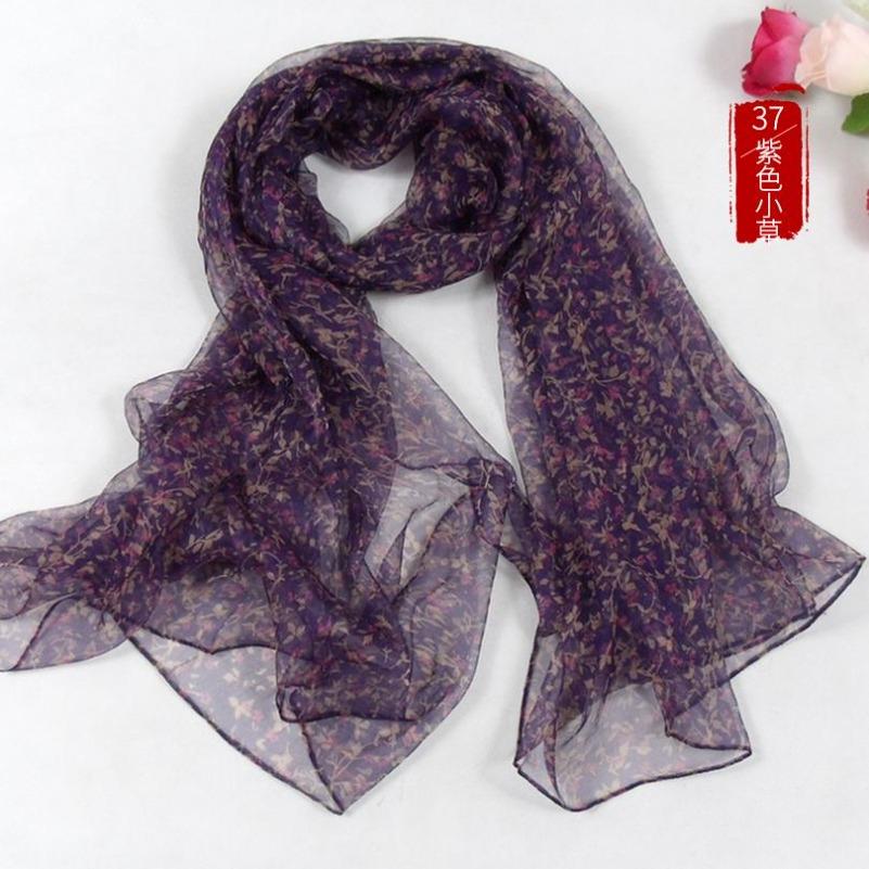 [BYSIFA] Ladies Silk Scarf Shawl New Long Scarves Fashion Brand Scarves Elegant Purple Blue Neck Scarf Beach Shawl Cover-ups