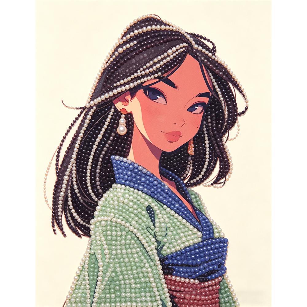 

Disney Pearl Painting Mulan 5D DIY Pearl Picture Crafts for Adults/Beginners Gift Ideas Home Decor 30x40