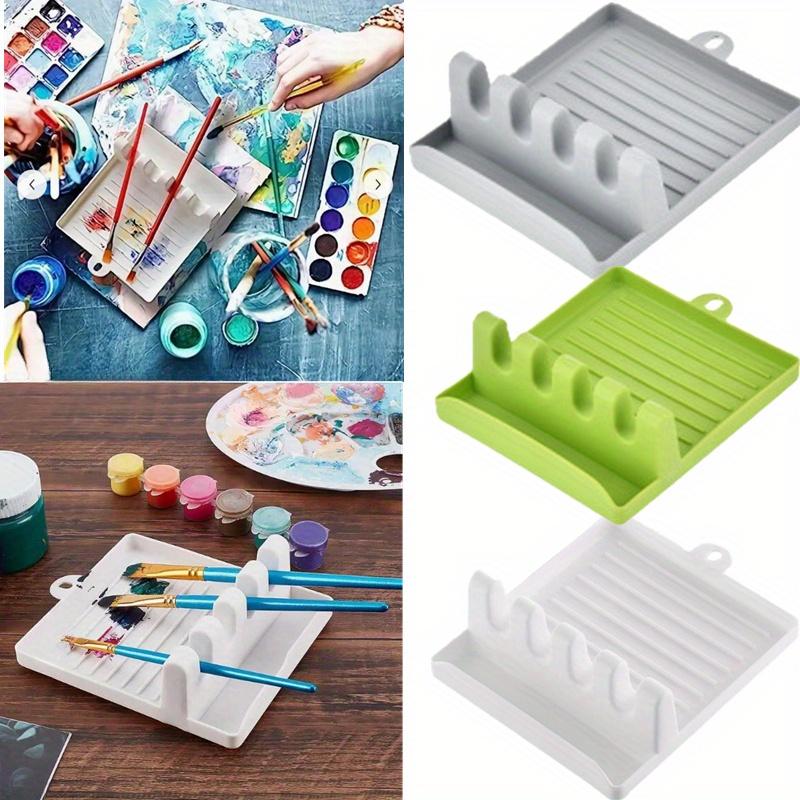 

1pc Painting Brush Rest Holder With 4 Slots, Watercolor Paint Palette, Oil Painting Brush Bracket, Painting Tool Accessories