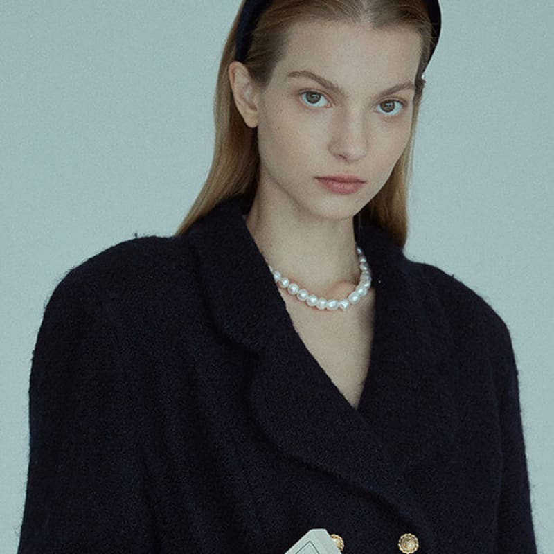 Elizabeth Moments Midnight Navy Velvet Headband