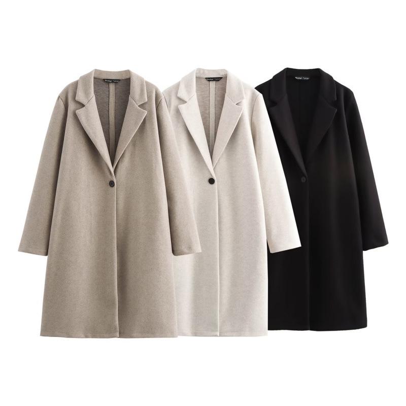 

Women s European & American Retro Button-Embellished Soft Winter Coat M