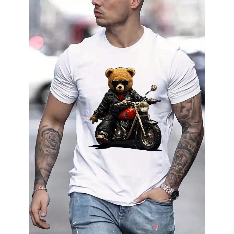 European Size Men's Creative Top, Casual Sports Short Sleeve Crew Neck Thin T-Shirt, Suitable for Summer and Spring, Men's Summer Outdoor Clothing