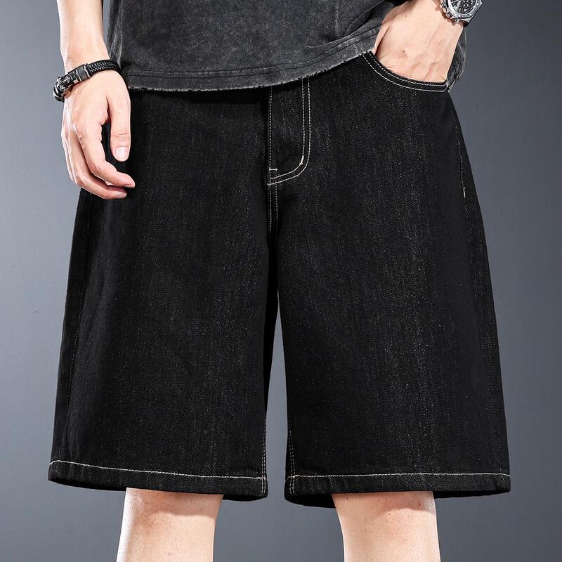 Jie Leinor Men s Classic Washed Denim Shorts 33 чёрный