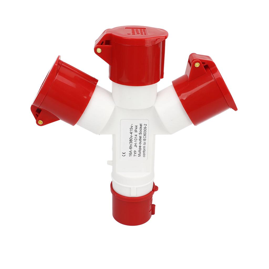 Waterproof Industrial Site Plug IP44 Cross 1 in 3 Out 4 Pin 2P N E Multiple Sockets Industrial Plug