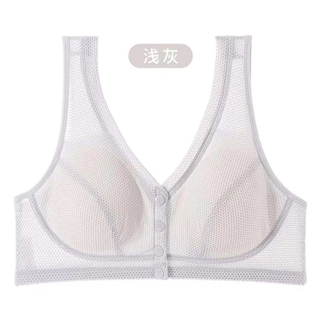 New Mother Underwear Without Steel Rim Large Size Bra Breathable Summer Front Open Buckle Vest Middle-aged Mother Chest Wrap Pure Cotton